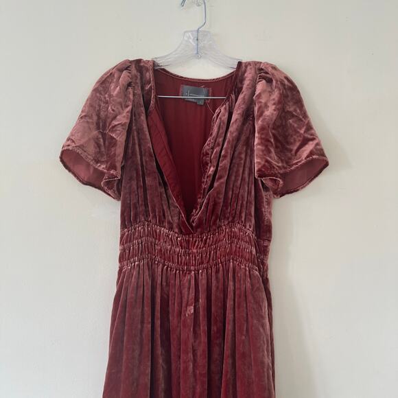 Anthropologie Velvet Maxi Dress in Deep Red - Picture 5 of 11